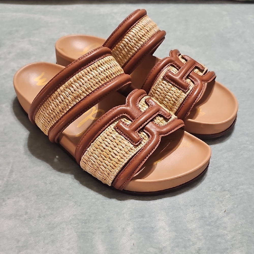 Sam Edelman Brown and Tan Woven Sandals